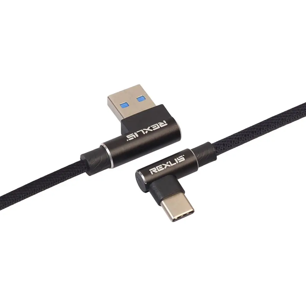 REXLIS usb type C 90 градусов быстрая зарядка c кабель 3 1 шнур данных зарядное устройство