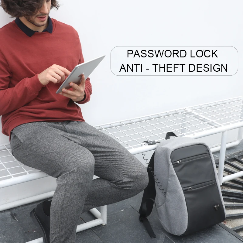 Мужской рюкзак для ноутбука TSA с защитой от кражи и usb-зарядкой D0109 | Багаж сумки