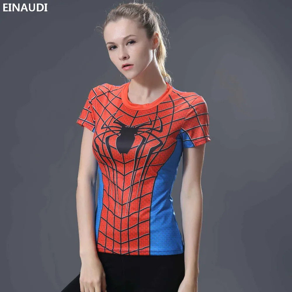 Marvel Лето Для женщин бодибилдинг 3DT футболки Slim Fit Супермен Бэтмен Аниме 3D майки