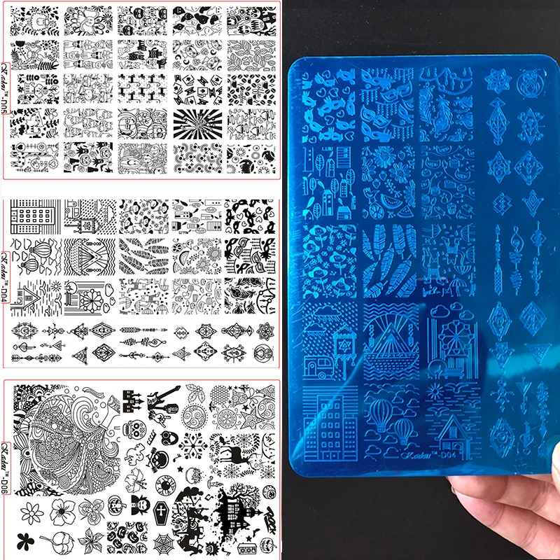 

MAFANAILS 2021 New Nail Art Template Plates Set Christmas Snow Halloween Pattern Manicure Image Template 3D Stencil For Nails