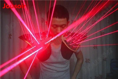 Новый дизайн красная лазерная человек световой до плеча Laserman Танец костюм для