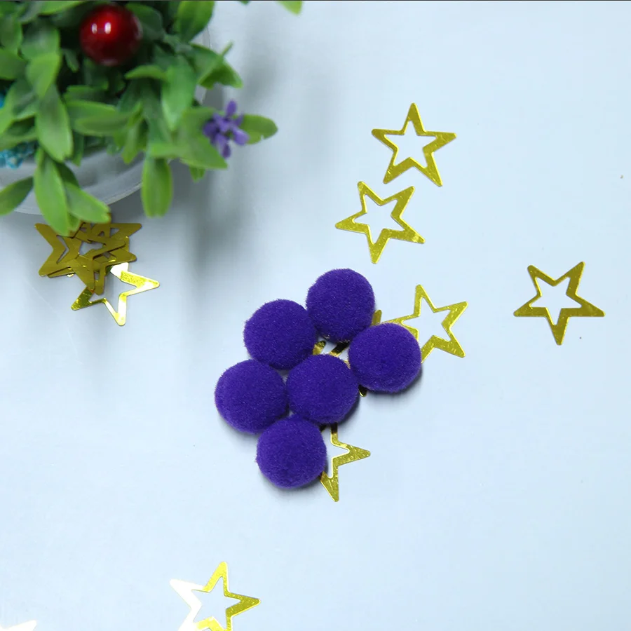 Dark Purple 15 мм полиэфирные помпоны для детского душа, подарок для детей, поделки своими руками, товары для рукоделия, помпоны для украшения дома, помпоны, Свадебный декор - Цвет: Dark Purple