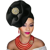 african headtie hat party auto gele nigeria turban headband already tied african head wraps cap