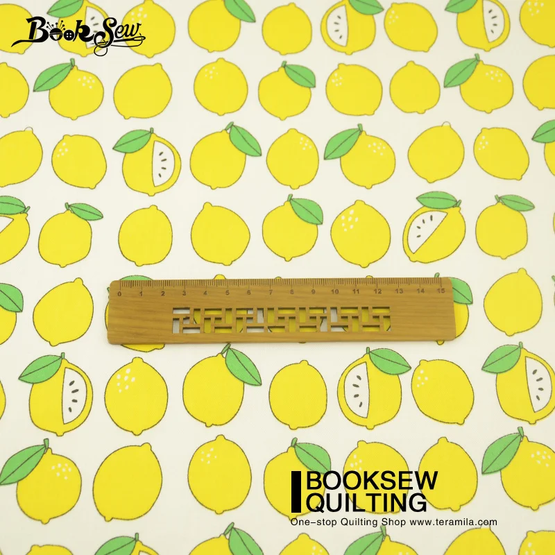 Booksew желтый лимонный дизайн 100% хлопок саржа текстильная ткань измеритель