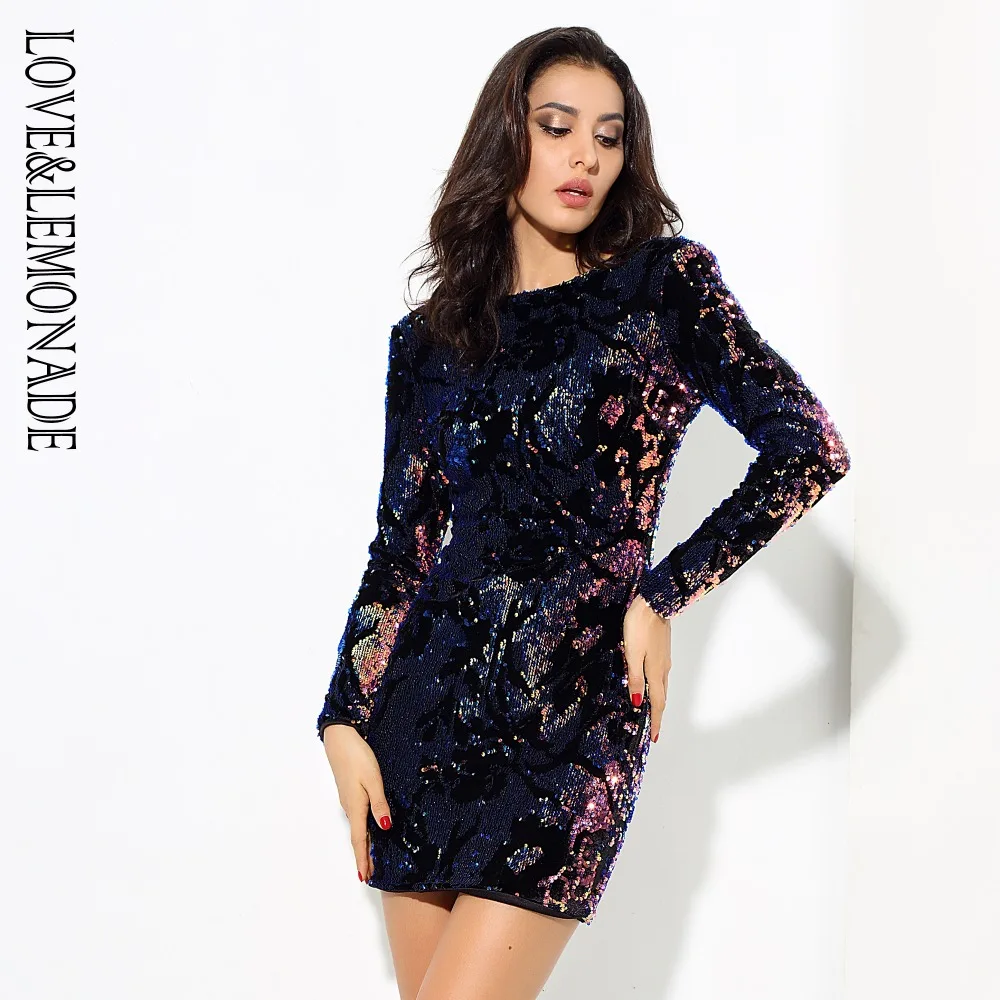 Платье LOVE & LEMONADE LM0571 с открытой спинкой и цветными бусинами|open back|dress dress dressshoulder |