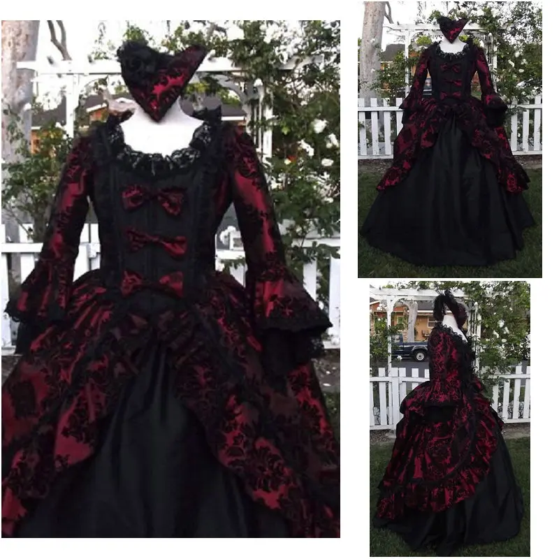 

R-095 Victorian Gothic/Civil War Southern Belle loose Ball Gown Dress Halloween Vintage dresses Custom made