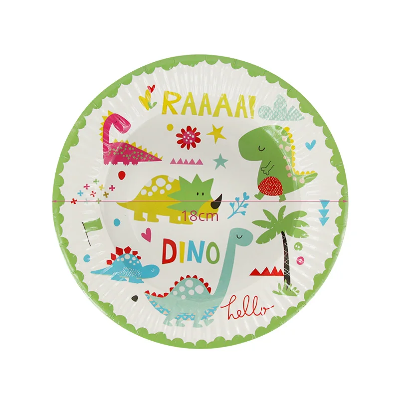 6pcs 7inch Plate WEIGAO динозавр вечерние одноразовые бумажные соломенные столовые наборы с днем рождения джунгли Baby Showe 1 день рождения принадлежности для вечеринок - Цвет: 6pcs 7inch Plate
