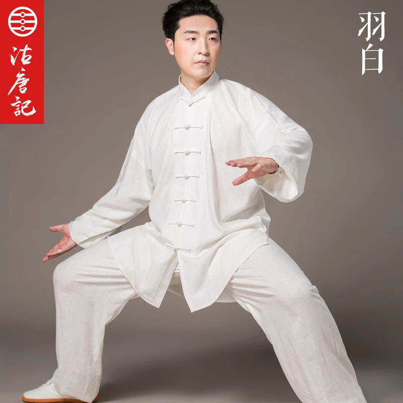 Льняная форма Taiji для бокса осенняя одежда тренировок в Военном Стиле костюм