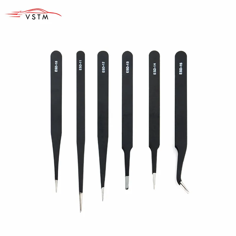 Аксессуары для ремонта 6 шт./лот профессиональные антистатические пинцеты из