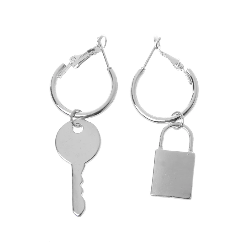 Fashion Jewelry Pair of Earrings Key Lock For Women Color Couple Small Bff Simple Accessories | Украшения и аксессуары