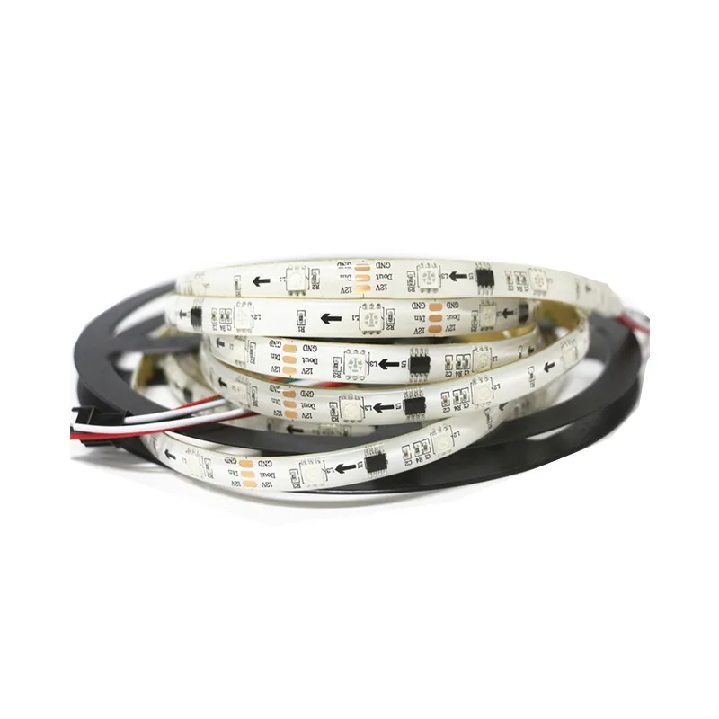 WS2811 Светодиодная Пиксельная полоса света 30/60 светодиодов/м ws2811 ic 5050 RGB лента DC12V