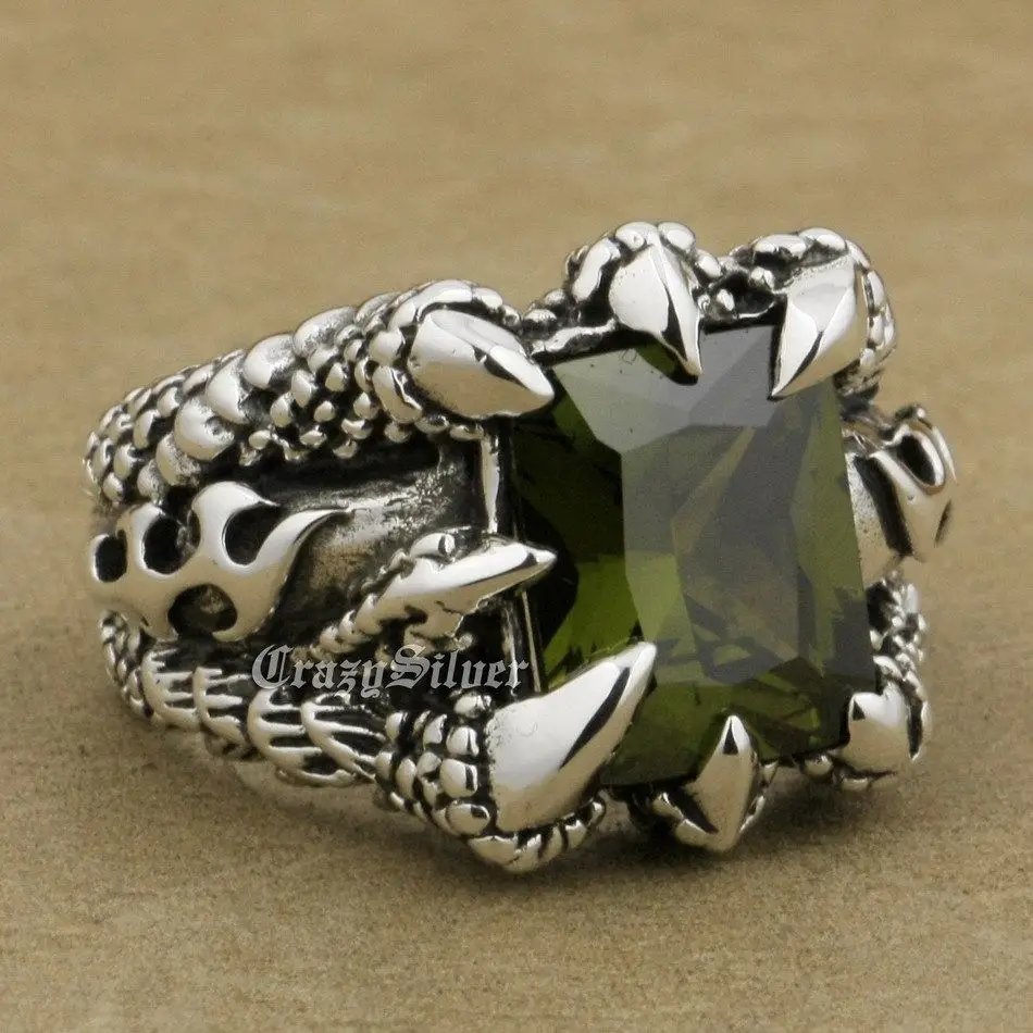 Мужское байкерское кольцо в стиле панк с фианитом | Украшения и аксессуары