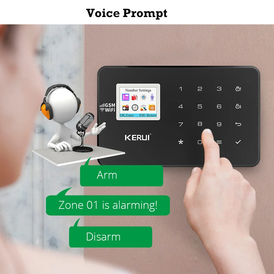 Kerui W18 беспроводной домашний WiFi GSM короткое сообщение охранная сигнализация