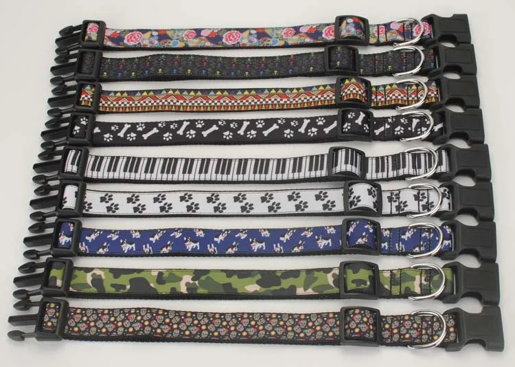 Ошейник для собак 1 дюйм 25 мм с мультяшным рисунком и цветами ошейник черными