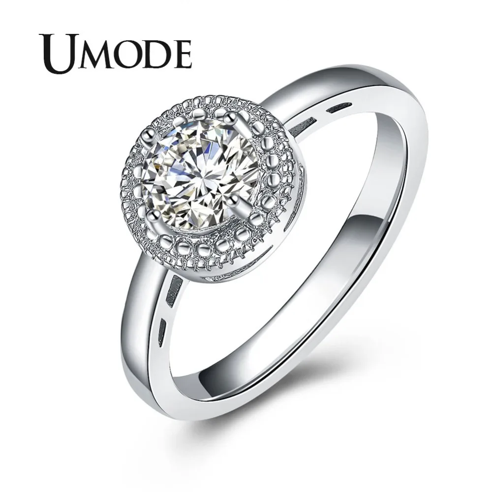

UMODE Wedding & Engagement Jewelry Rings for Women Fashion Jewelry Round Cubic Zirconia Wedding Ring Hot Gift Bague Femme UR0377