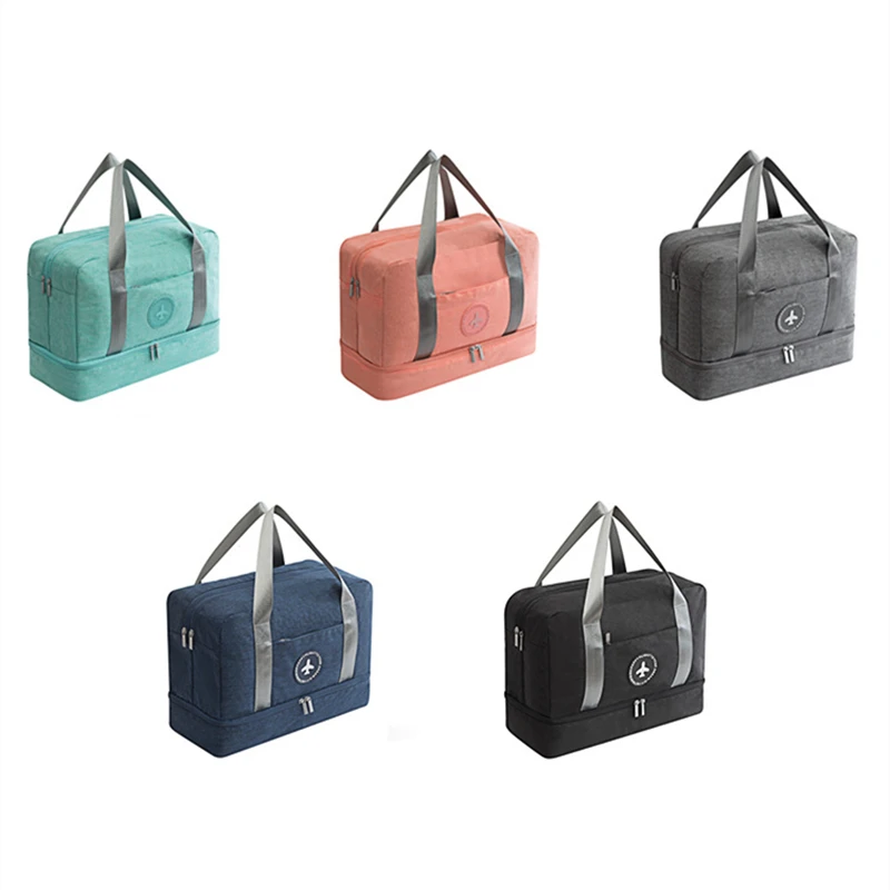 RUPUTIN Fashion Unisex Dry And Wet Separation Bag Large Capacity Travel Bags Waterproof Clothes Shoes Bag Handbag Beach Package