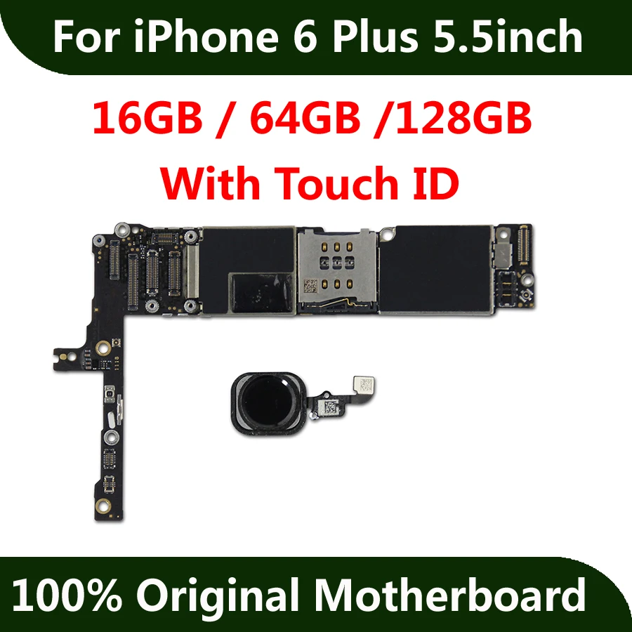 For iPhone 6 Plus 5.5inch Factory Unlocked Motherboard 100% Original Mainboard With Touch ID IOS Update Support Free Shipping | Мобильные