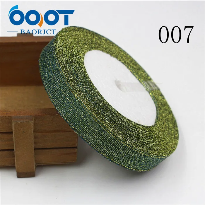 OOOT BAORJCT 1710181,15 мм 33 цвет дополнительно 25 ярдов Зеленый луковая лента, свадебное платье ленты, подарочная упаковка, DIY ручной материал - Цвет: 007