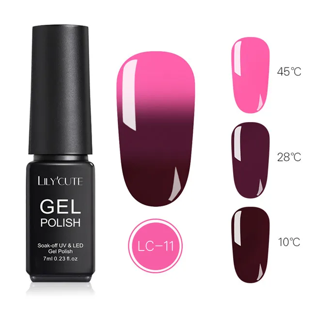 3 Colors LC-11 LICYCUTE 7 мл термальный Гель-лак для ногтей Блеск изменение температуры замачиваемый УФ-гель лак стойкий лак для ногтей - Цвет: 3 Colors LC-11
