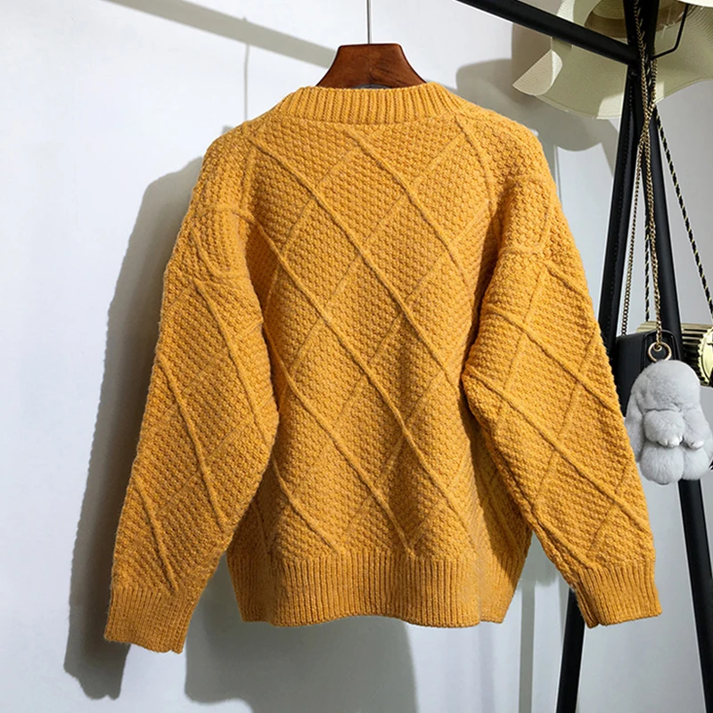 Surmiitro Coarse Knitted Cardigan Women 2020 Autumn Casual Korean Ladies Long Sleeve Winter Sweater Tricot Coat Jacket Female |