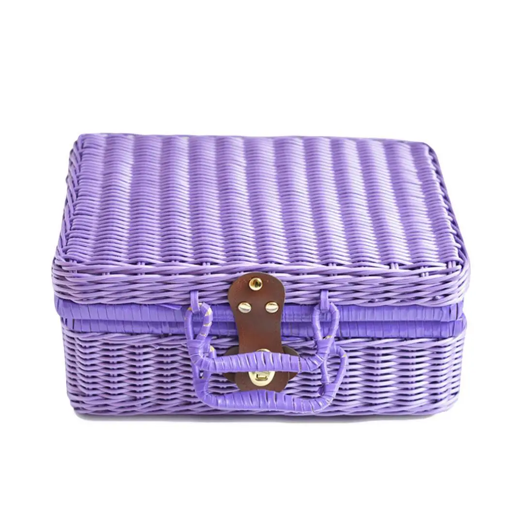 Корзина для пикника ручная работа плетеный чехол хранения винтажный чемодан