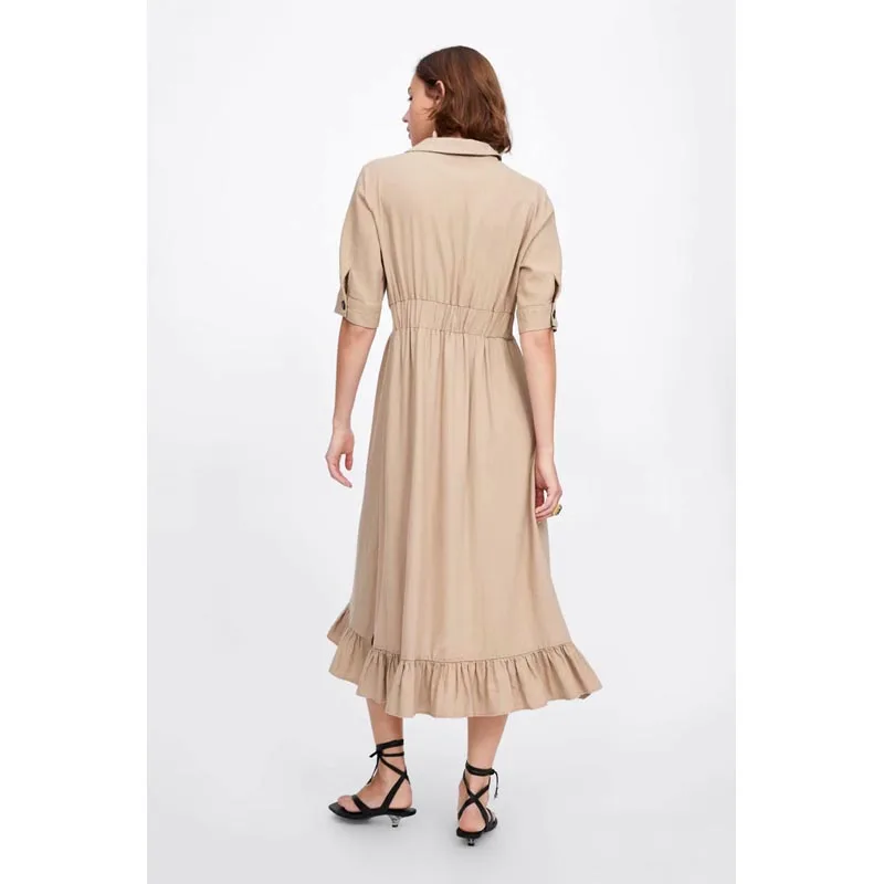 QZ878 женское элегантное платье с отложным воротником широким тонким поясом и