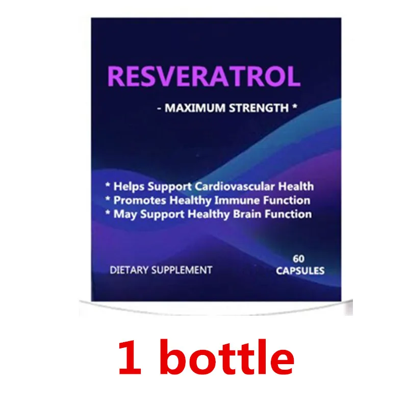 1 bottle Чистый ресвератрол-1000 мг на порцию Максимальная прочность(60 шт/1 бутылка) антиоксидант, естественная потеря веса, для омолаживания - Цвет: 1 bottle