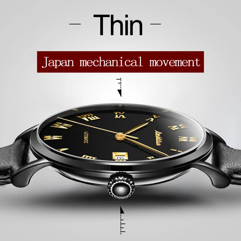 Автоматические механические часы JSDUN от ведущего бренда роскошные с турбийоном