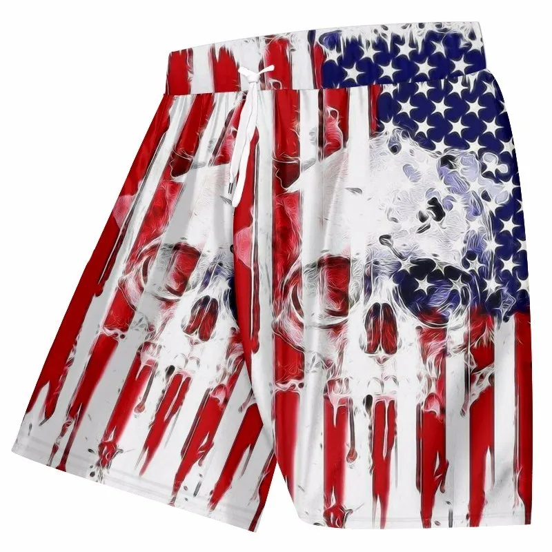 OGKB Для мужчин классный комплект из Пляжные шорты с принтом череп американским