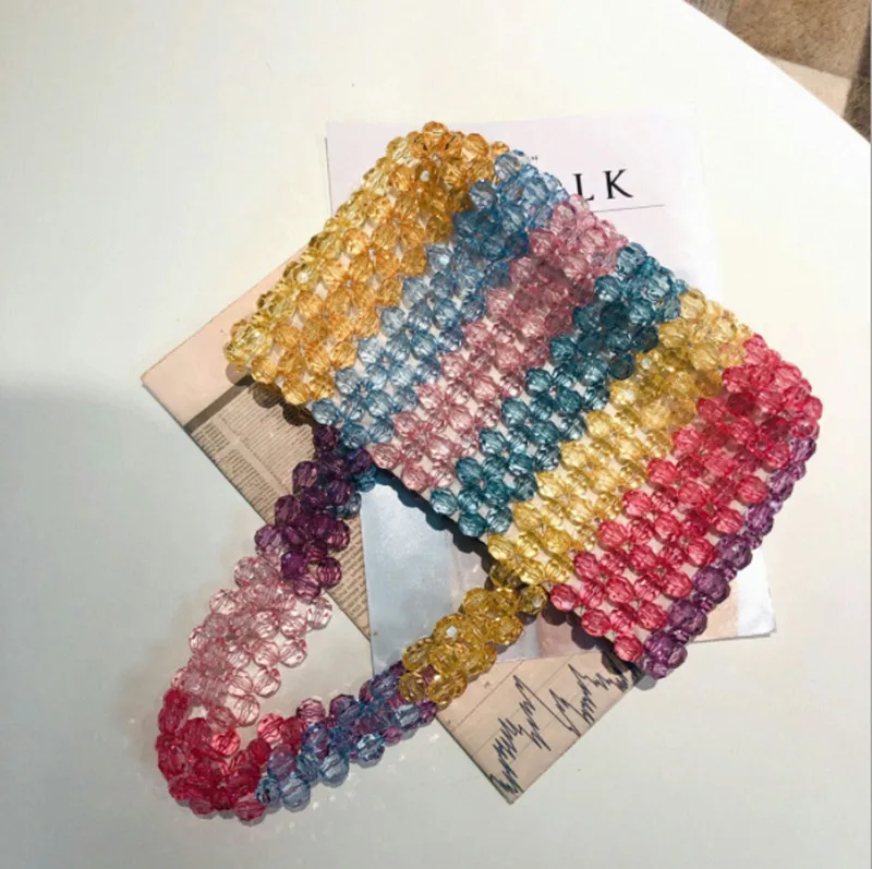 Летний Новый Радужный акрил Сумка дизайнерская жемчужная желе сумка клатч