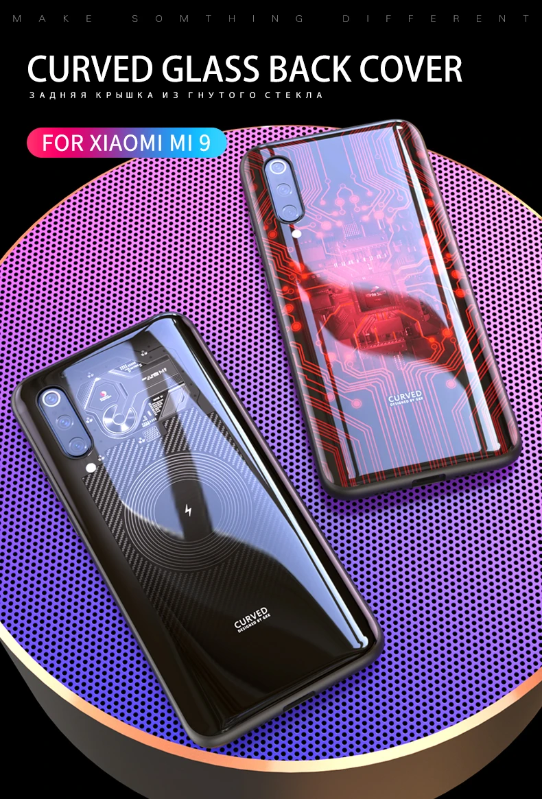Роскошный чехол GKK для Xiaomi Mi 9, чехол из закаленного стекла HD с рисунком, мягкий край с бесплатным закаленным покрытием для Xiaomi Mi 9 Coque