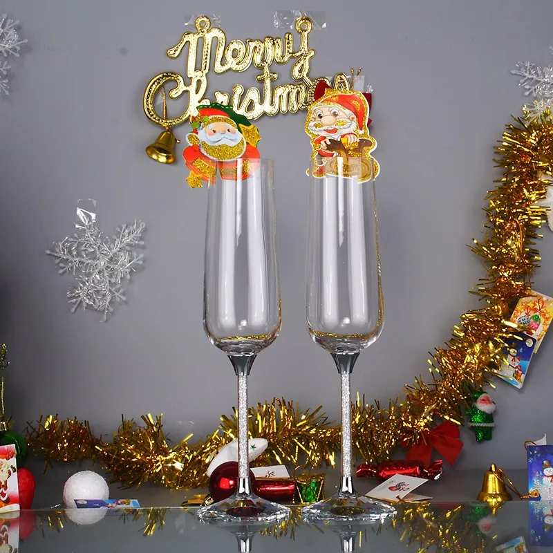 

Christmas Party Custom Champagne Flutes Glass Wedding Toasting Glasses Champagne Coupe Drink Clear Goblet Home Ware Decoration