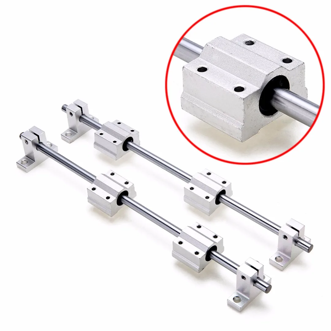 8mm 300mm Linear Rail Shaft With SK8 SCS8UU Guide Support Bearing Slip Motor for DIY CNC Routers Mills Lathes Mayitr