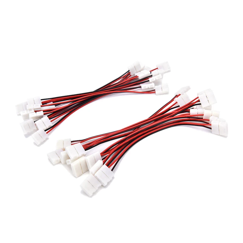 10 шт./лот PCB кабель 2 Pin светодиодные ленты разъемы 3528/5050 8 мм/10 мм ширина PCB ленты один цветной адаптер