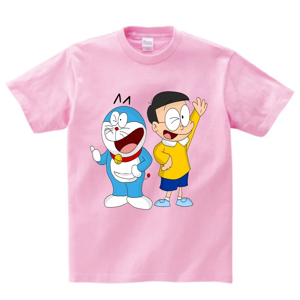 

2020 New Popular chilen T Shirts Lovely Doraemon Girl Clothing boy Round Neck Tops Camisetas Short Sleeve 3T-8T NN