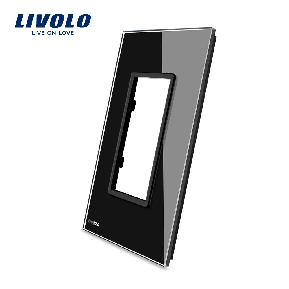 Livolo US standard Luxury White/Black Pearl Crystal Glass 125mm*78mm Single Panel For Wall Switch Socket VL-C5-SR-11/12 | Обустройство