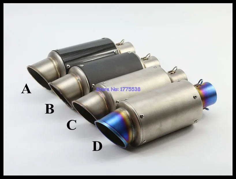 

Real Carbon Fiber 51mm Inlet Motorbike Exhaust Pipe Muffler Modified Motorcycle Exhaust Muffler Tailpipe with DB Killer