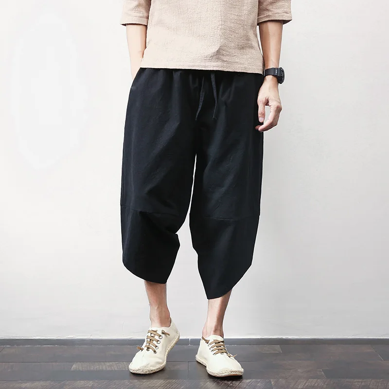 2019 Summer Calf-Length Loose Pants Men Japanese Streetwear Joggers Hip Hop Sweatpants Male Trousers 4XL 5XL | Мужская одежда