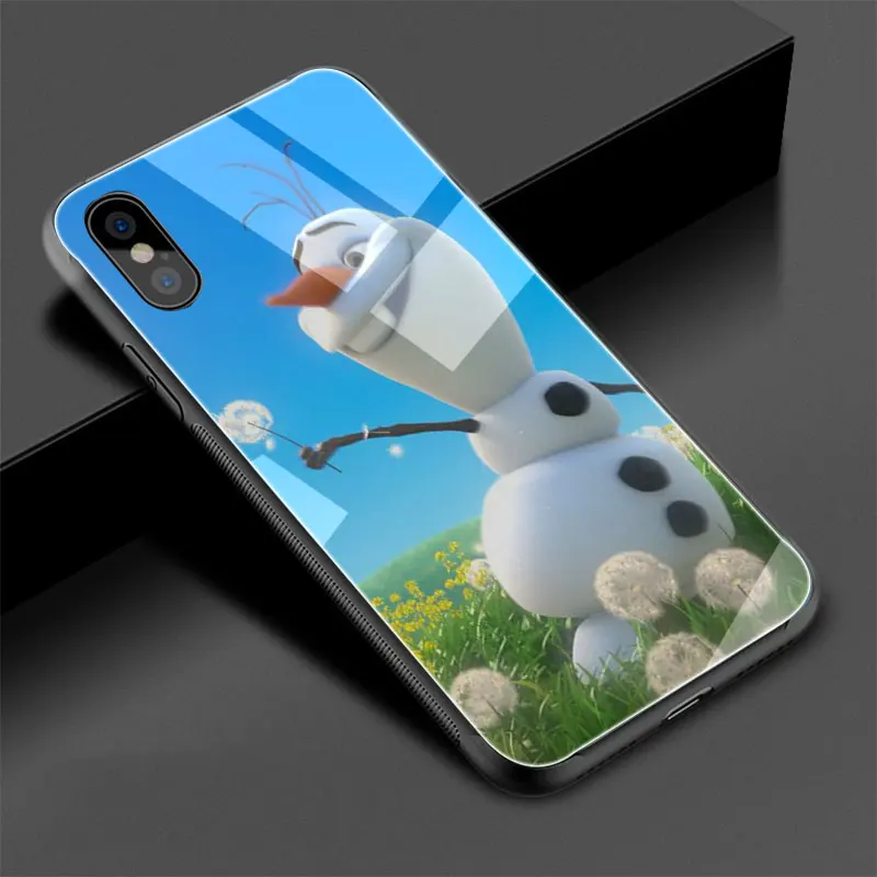 Милый чехол olaf snow man из закаленного стекла для iPhone 11 Pro 6 6S Plus 7 8 Plus X XS XR XS Max