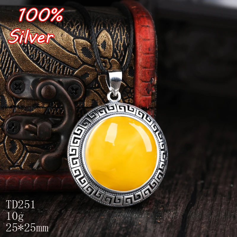 25mm 100% 925 Sterling-Silverr Color Gold plated women with amber wax and turquoise pendant blank