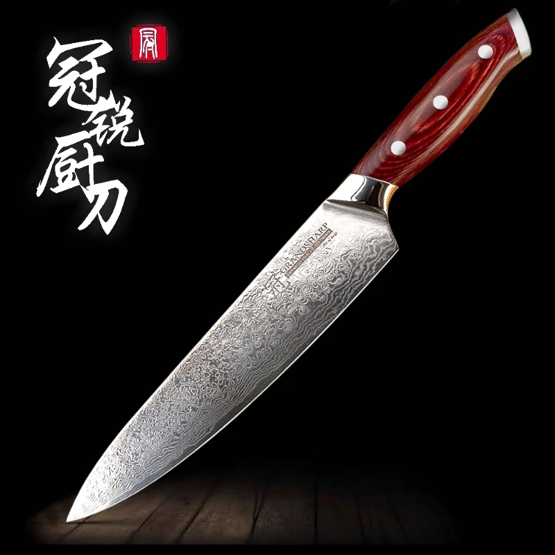 Дамасская сталь кухонный нож шеф-повара японский Дамаск Santoku кухонные ножи