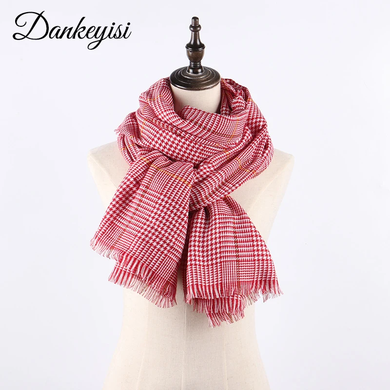 

DANKEYISI Plaid Scarf Female Winter Women Cashmere Shawl Poncho Warm Scarfs Luxury Capes Brand Pashmina Ladies Scarves Bandana