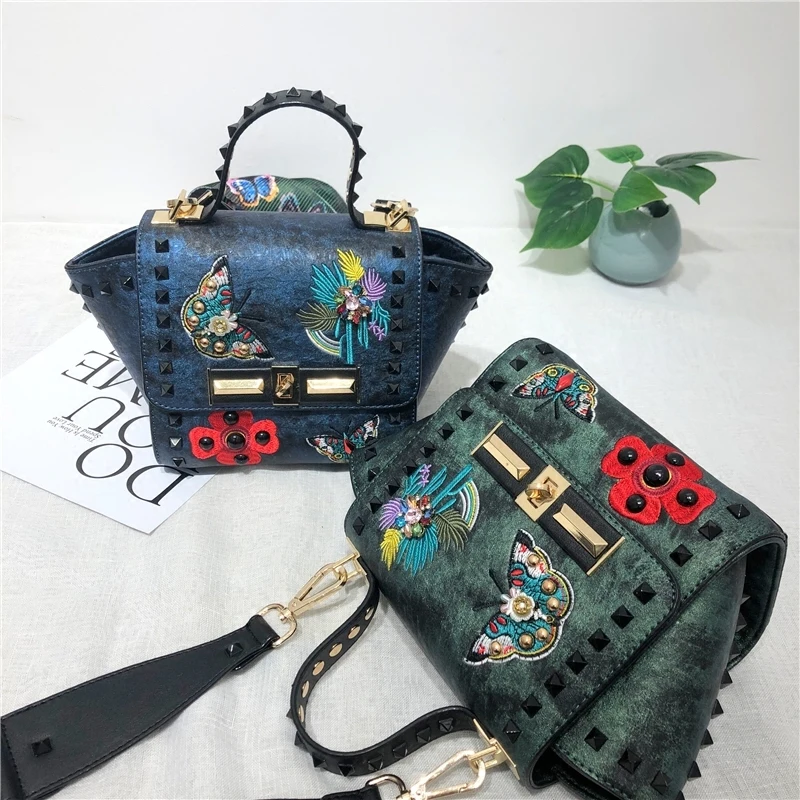 Сумка Новинка 2018 корейский стиль вышивка крылья бабочки посылка отправка через