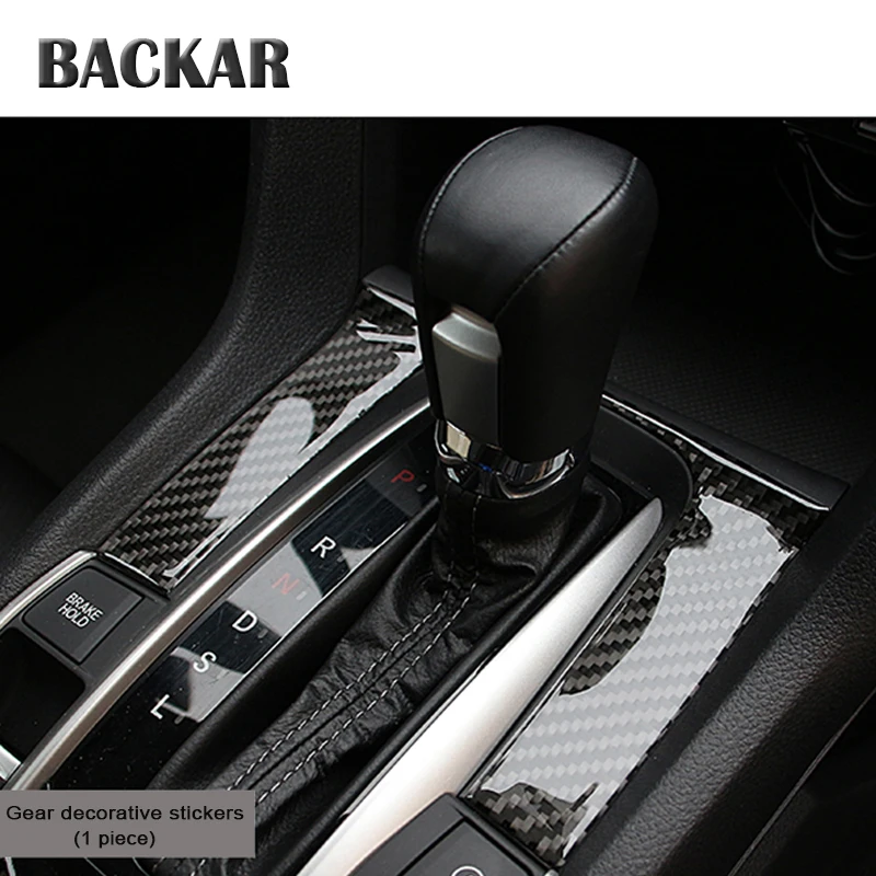 

Backar Carbon Fiber Trim Stickers Door Welcome Panel Auto Car-styling Interior Covers For Honda Civic 2016 2017 10th Accessories