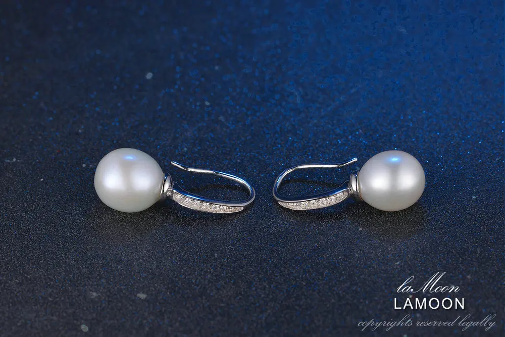 Luoon 8 мм 7.2ct натуральный пресноводный жемчуг 925 пробы серебряные ювелирные изделия S925 Висячие серьги для женщин LMEI005