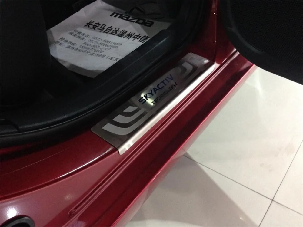 Авто порог Накладка порог для mazda 3, нержавеющая сталь, 4 шт./лот