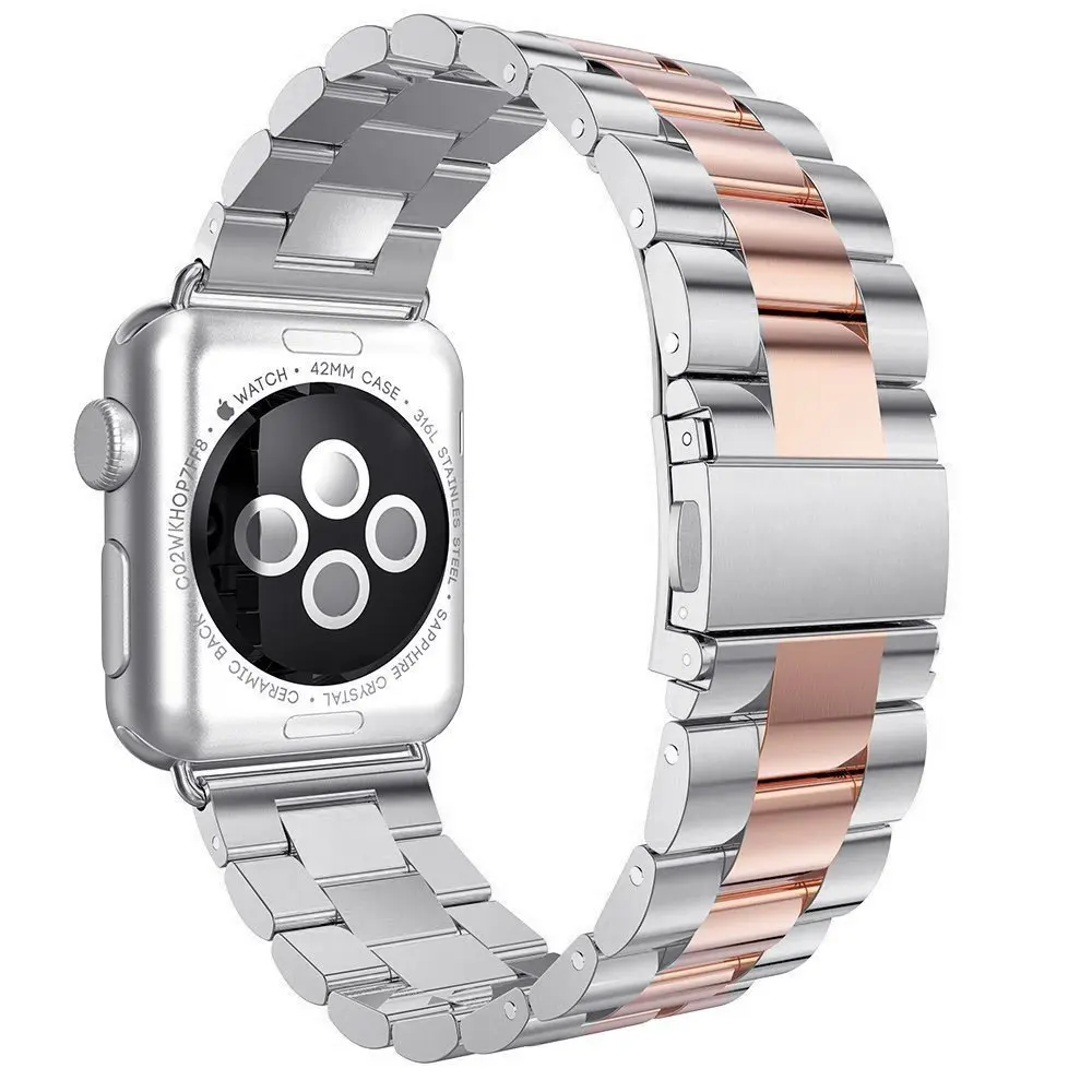 Ремешок из нержавеющей стали для Apple Watch band 44 мм 40 38 42 Iwatch series SE 6 5 4 3 2 1 сменный