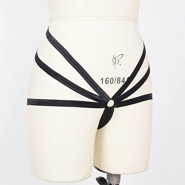 Женские трусики-стринги в стиле панк черные Харадзюку | Женская одежда