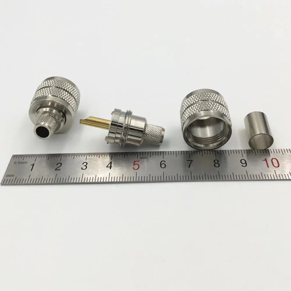 100 шт латунный UHF PL 259 Мужской Разъем зажим для RG5 RG6 5D FB LMR300 RF кабель прямой паяльный