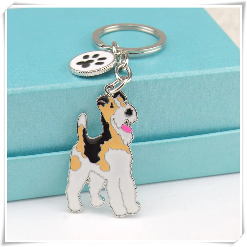 Брелок для ключей Lovely Terrier брелок с собакой Модная бижутерия подвески животными